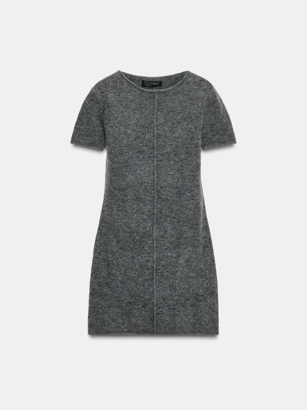 Zara - Soft Knit Mini Dress with Seam Detail Gray
